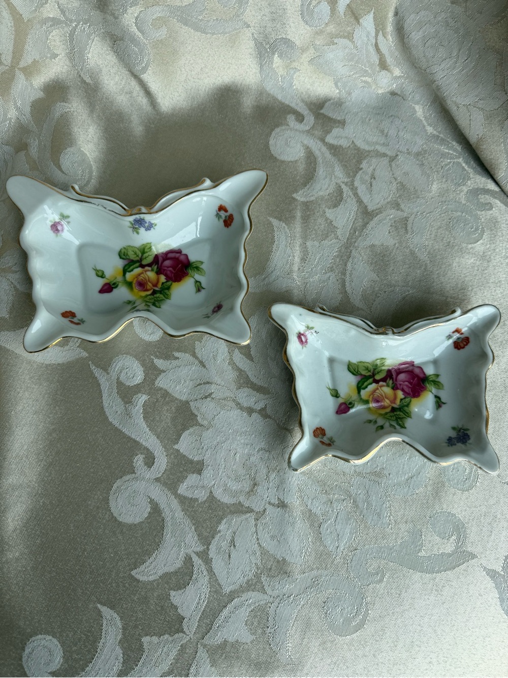 Butterfly Floral Nesting Trinket Dishes- Set of 2